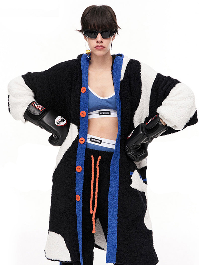 Blue Accent Cow Print Robe