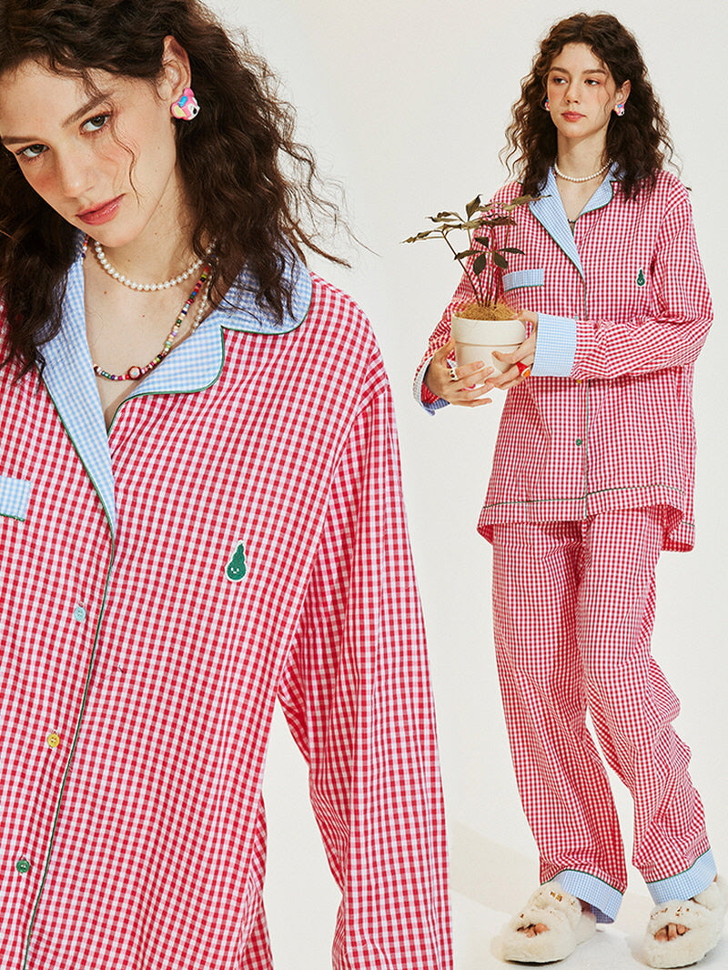 Strawberry Red Gingham Pajama