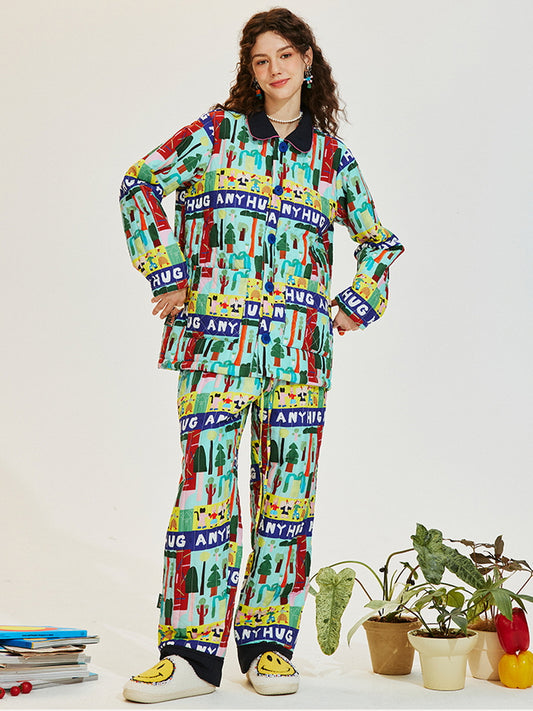 Colorful Collage Quilted Pajama