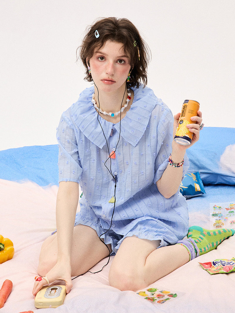 Sky Blue Ruffle Pajama