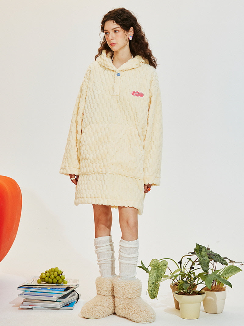 Yellow Cloudy Hooded Nightgown