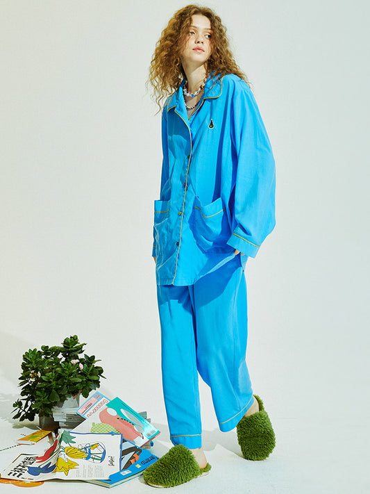 Sky Blue Piping Classic Pajama