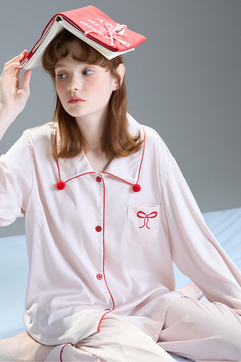 Cherry Milk Satin Pajama
