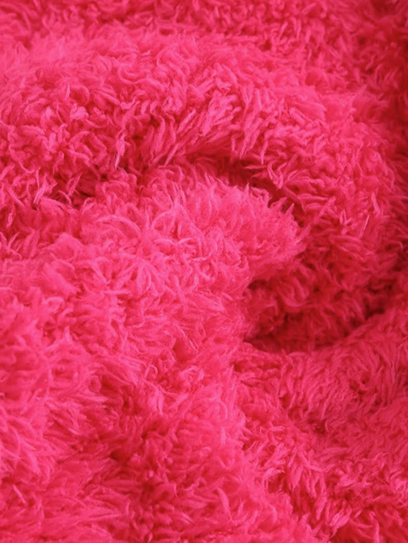 Hot Pink Cozy Button-Up Robe