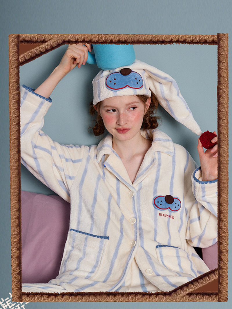 Bluebell Stripe Fluffy Pajama