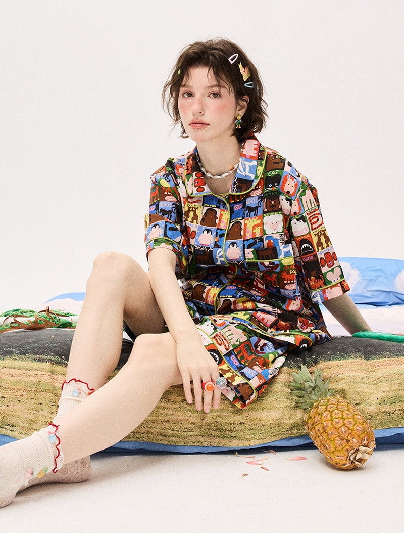 Color Block Character Pajama