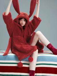 Cherry Bunny Hooded Robe