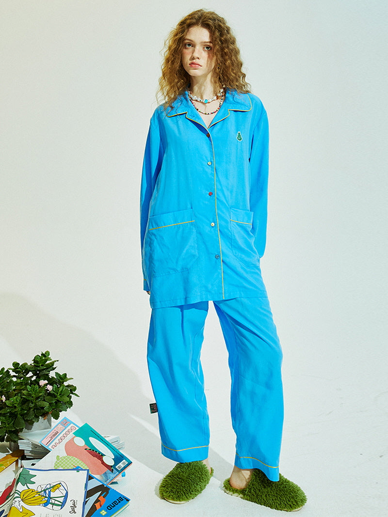 Sky Blue Piping Classic Pajama