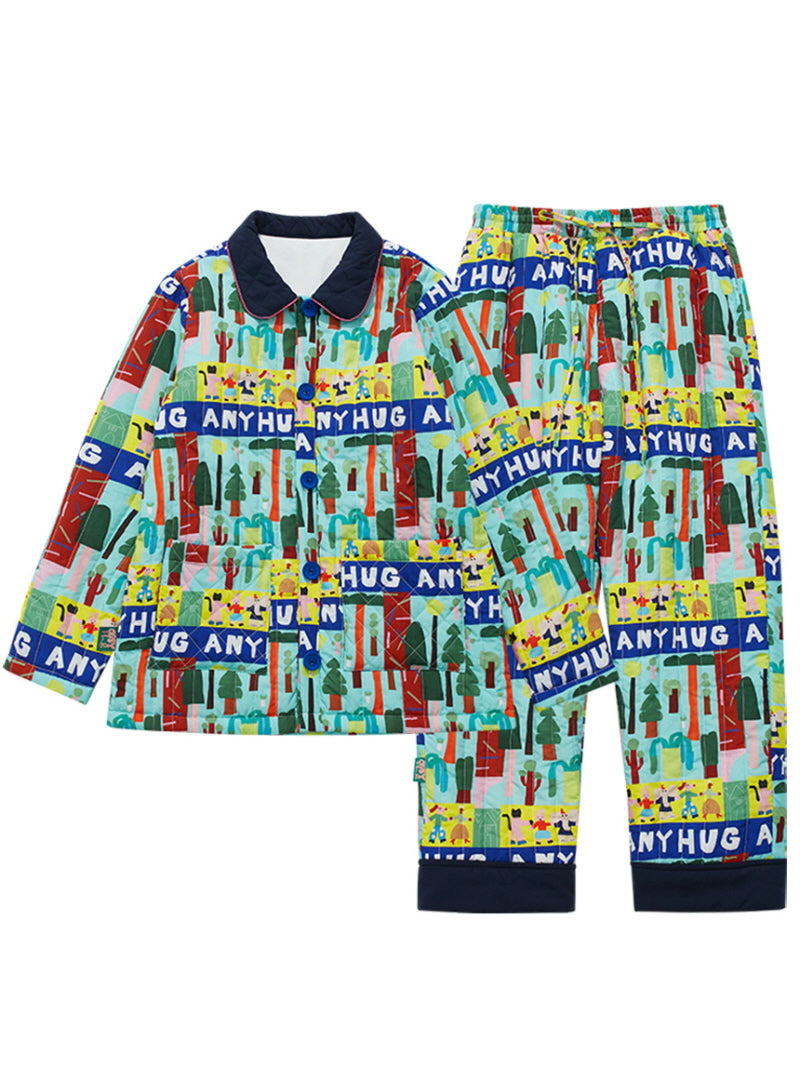 Colorful Collage Quilted Pajama