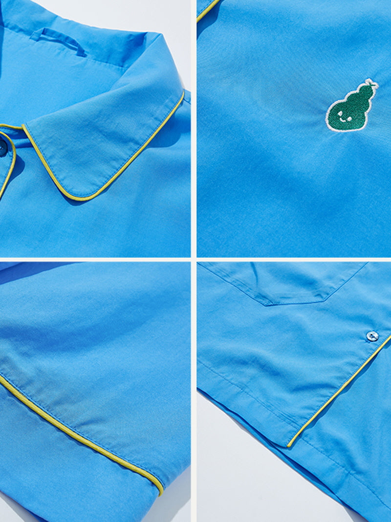Sky Blue Piping Classic Pajama