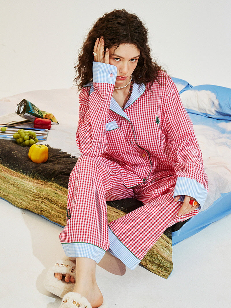 Strawberry Red Gingham Pajama