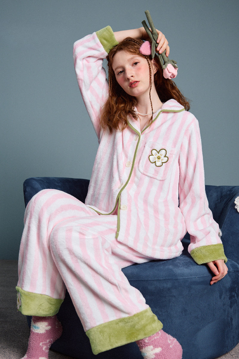 Daisy Mint Stripe Pajama