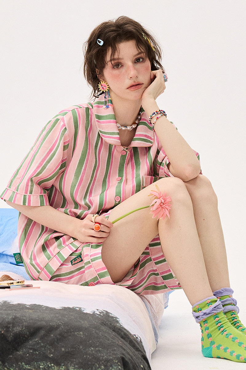 Pistachio Pink Stripe Pajama