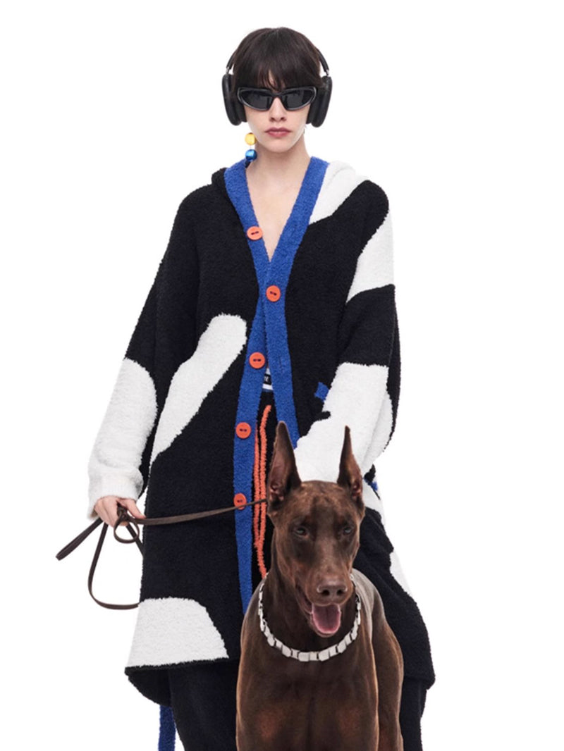 Blue Accent Cow Print Robe