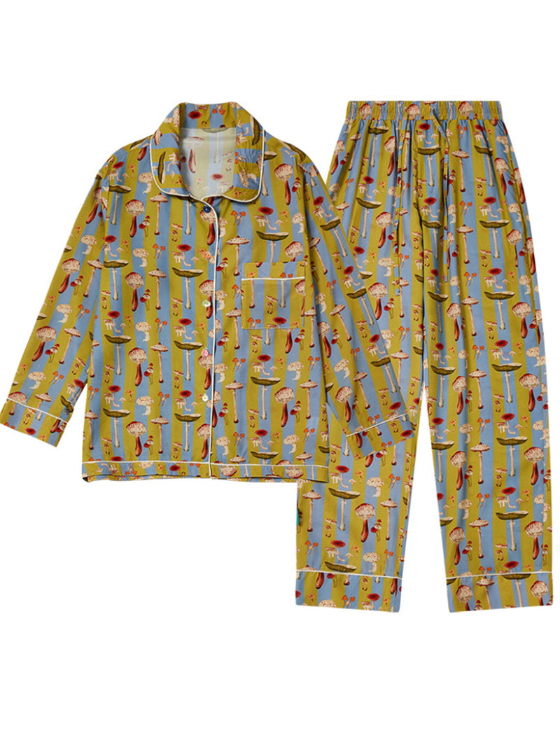 Olive Mushroom Satin Pajama