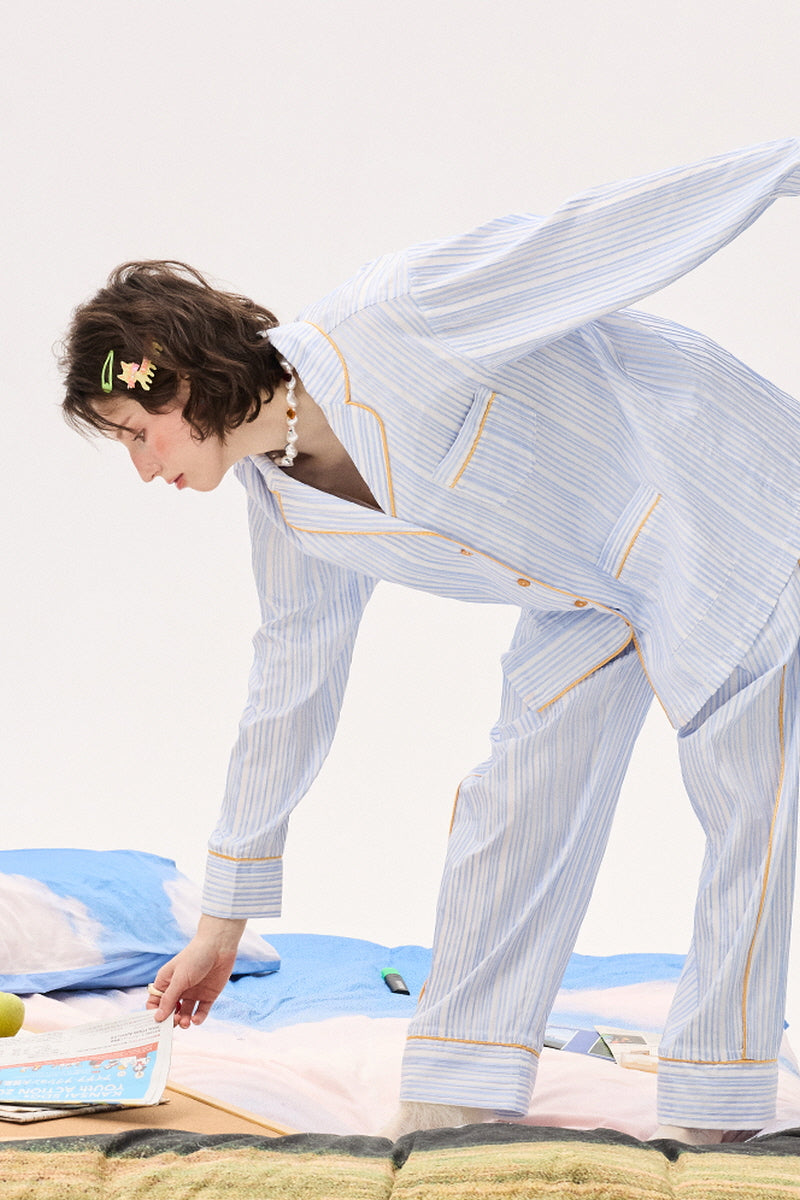 Skyblue Lemon Pie Stripe Pajama