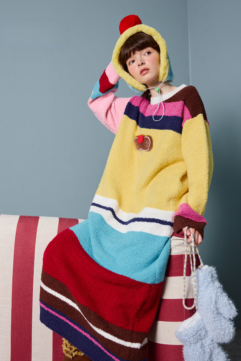Rainbow Sundae Fuzzy Nightgown