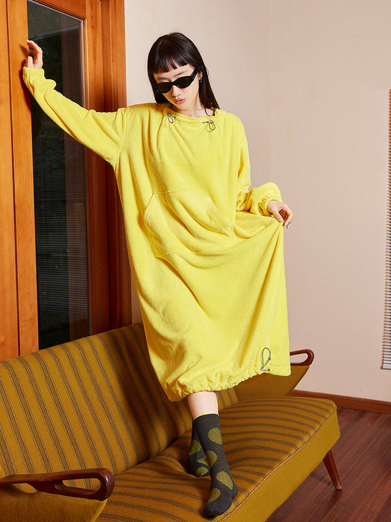 Lemon Glow Fleece Nightgown