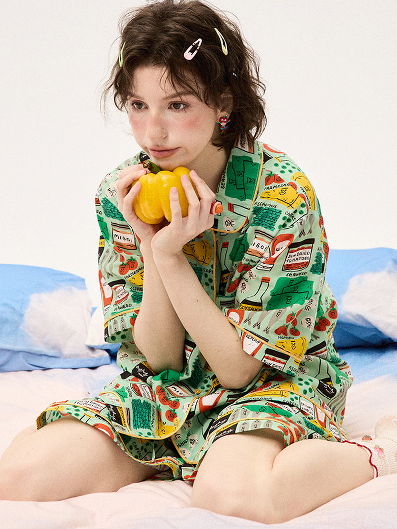 Green Grocery Label  Pajama