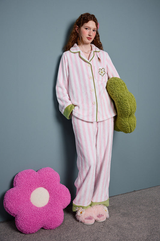 Daisy Mint Stripe Pajama