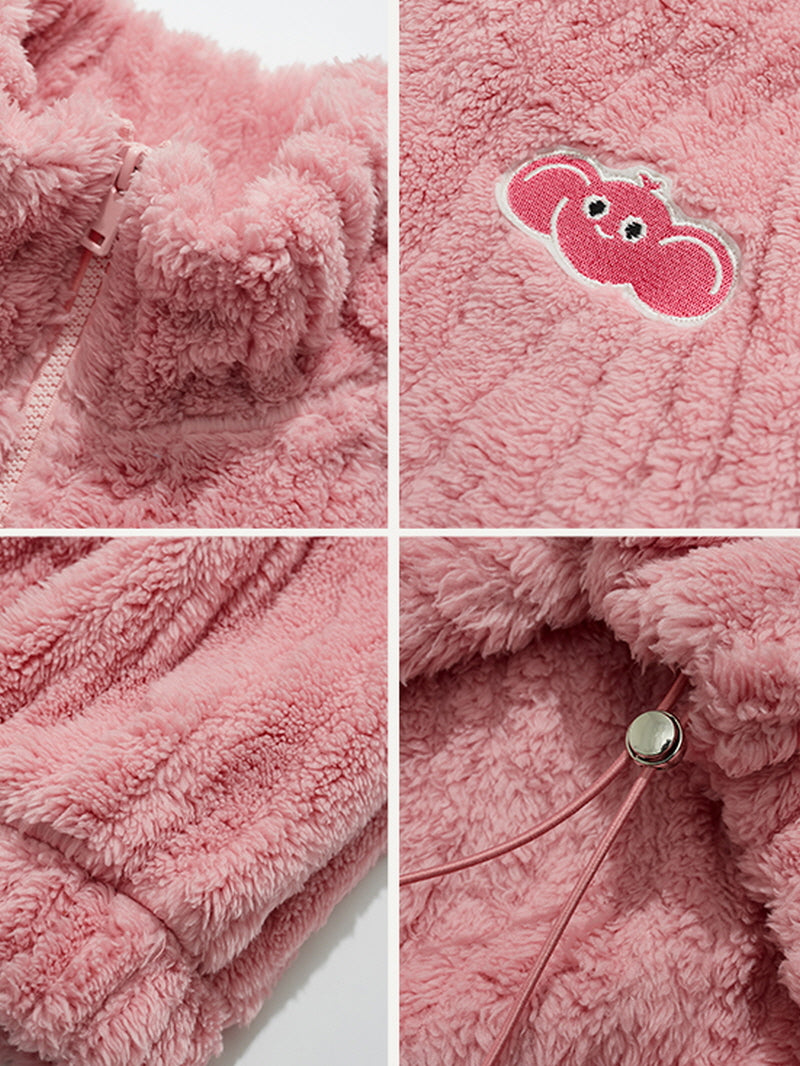 Pink Ribbon Fleece Zip-Up Nightgown