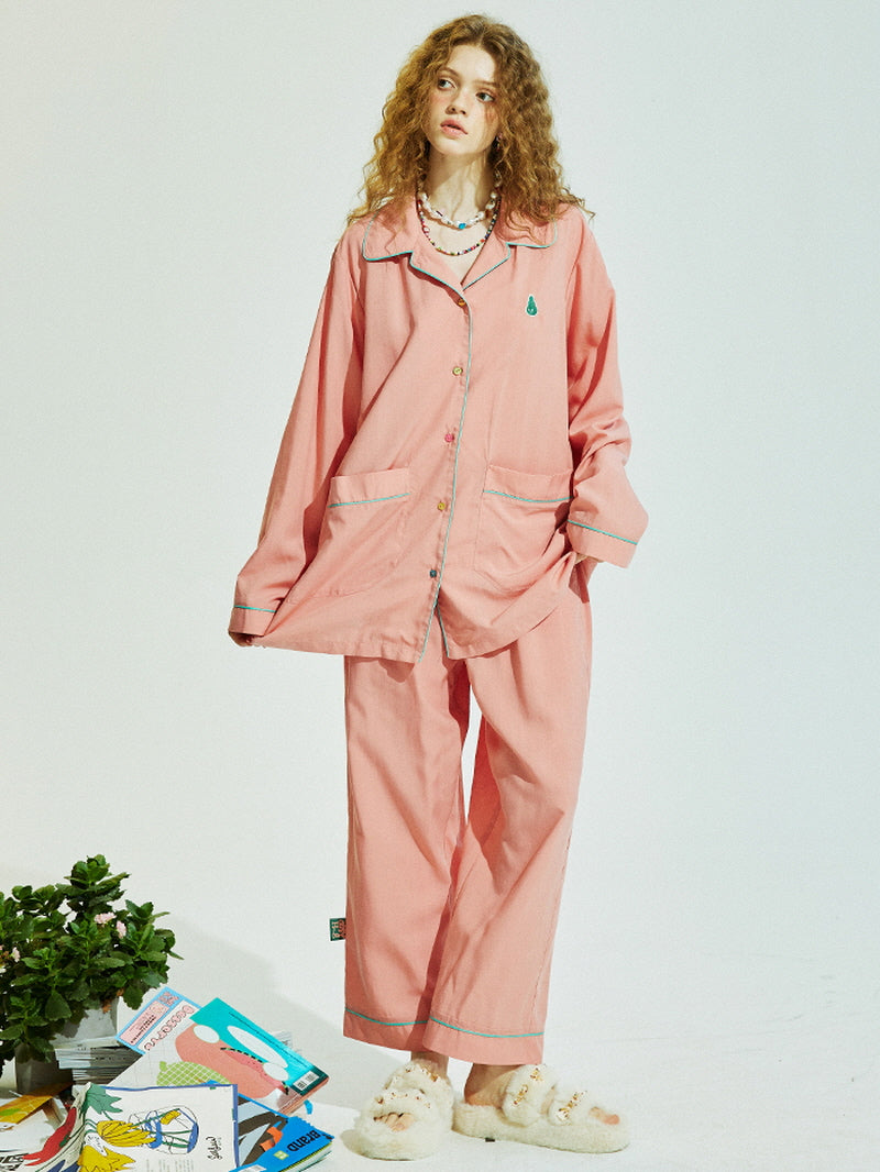 Dusty Pink Piping Classic Pajama