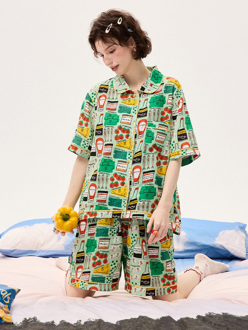 Green Grocery Label  Pajama
