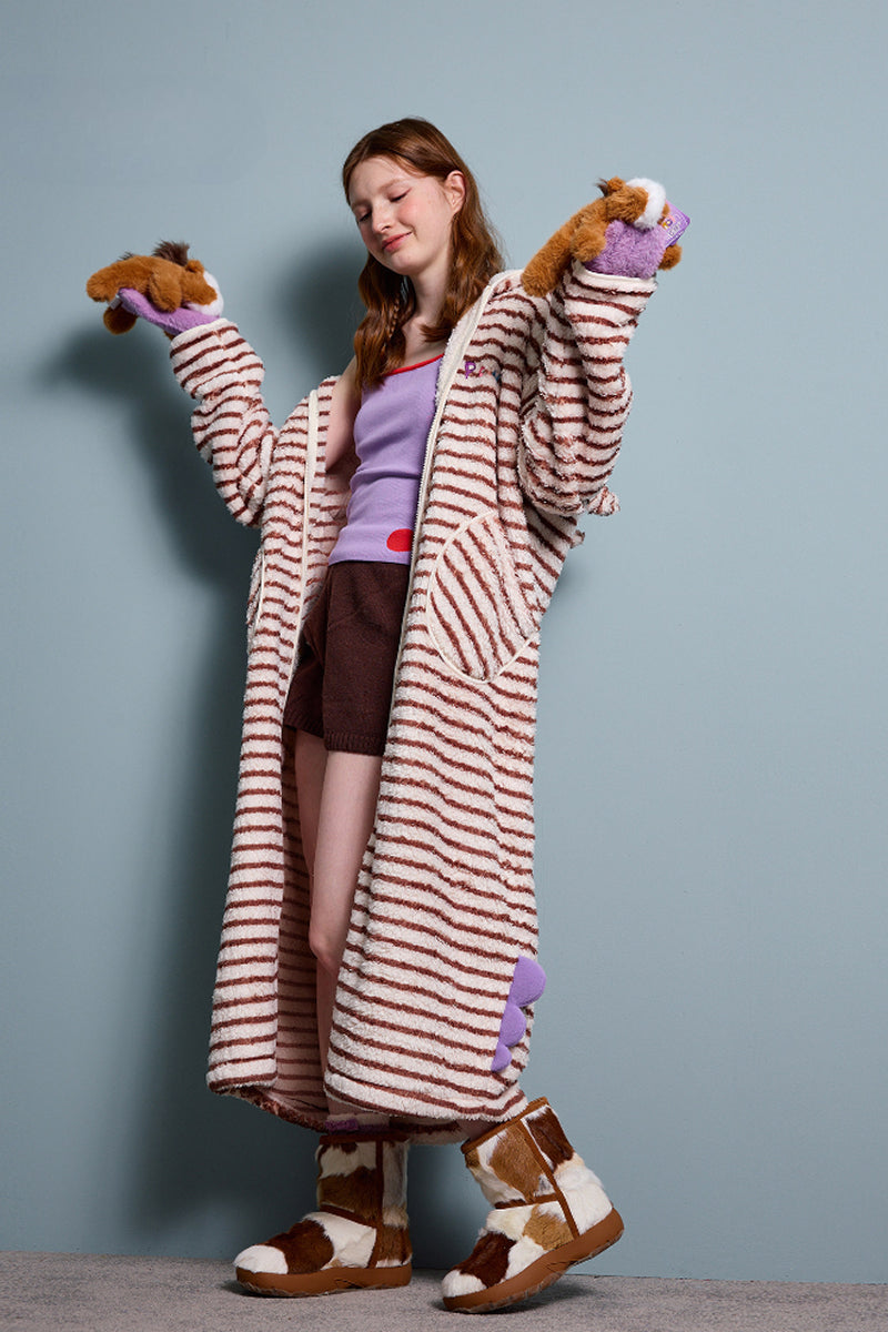 Stripe Cozy Long Robe