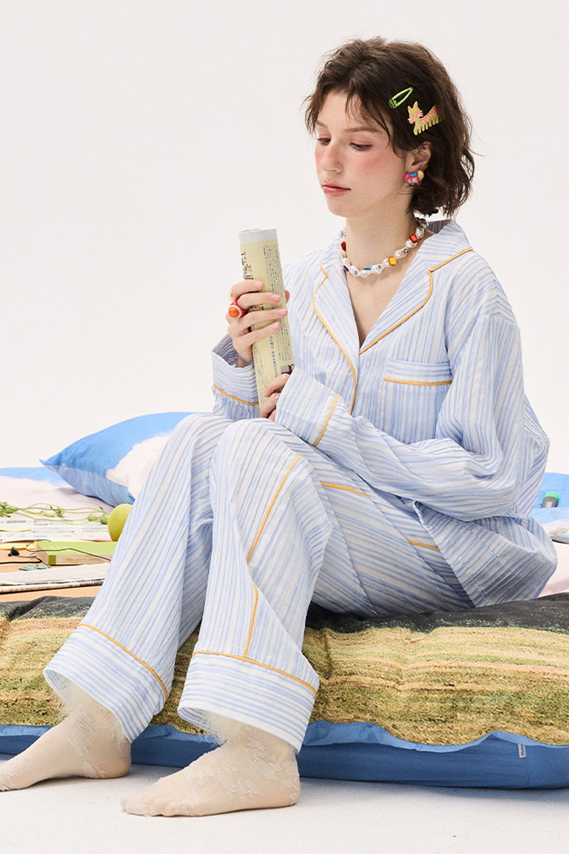 Skyblue Lemon Pie Stripe Pajama