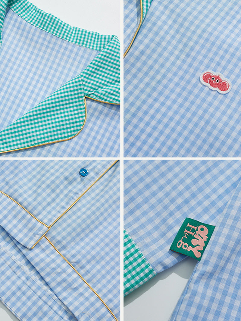 Sky Blue Gingham Pajama