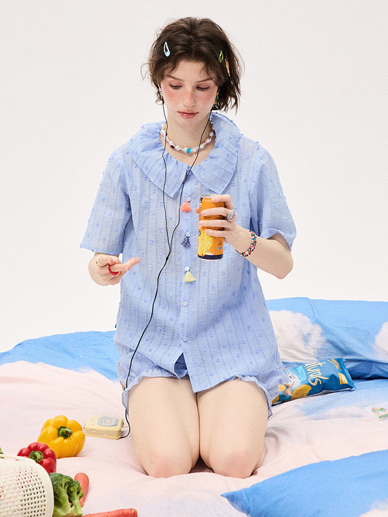 Sky Blue Ruffle Pajama