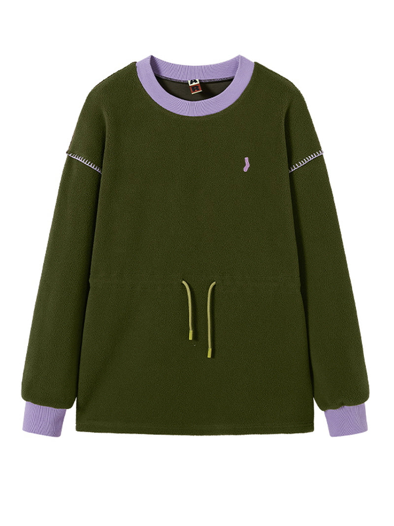 Olive Mixed-Fabric Jogger Pajama