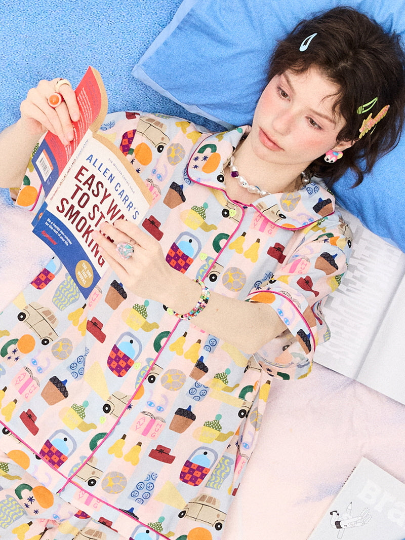 Ivory Multicolor Icon Pajama