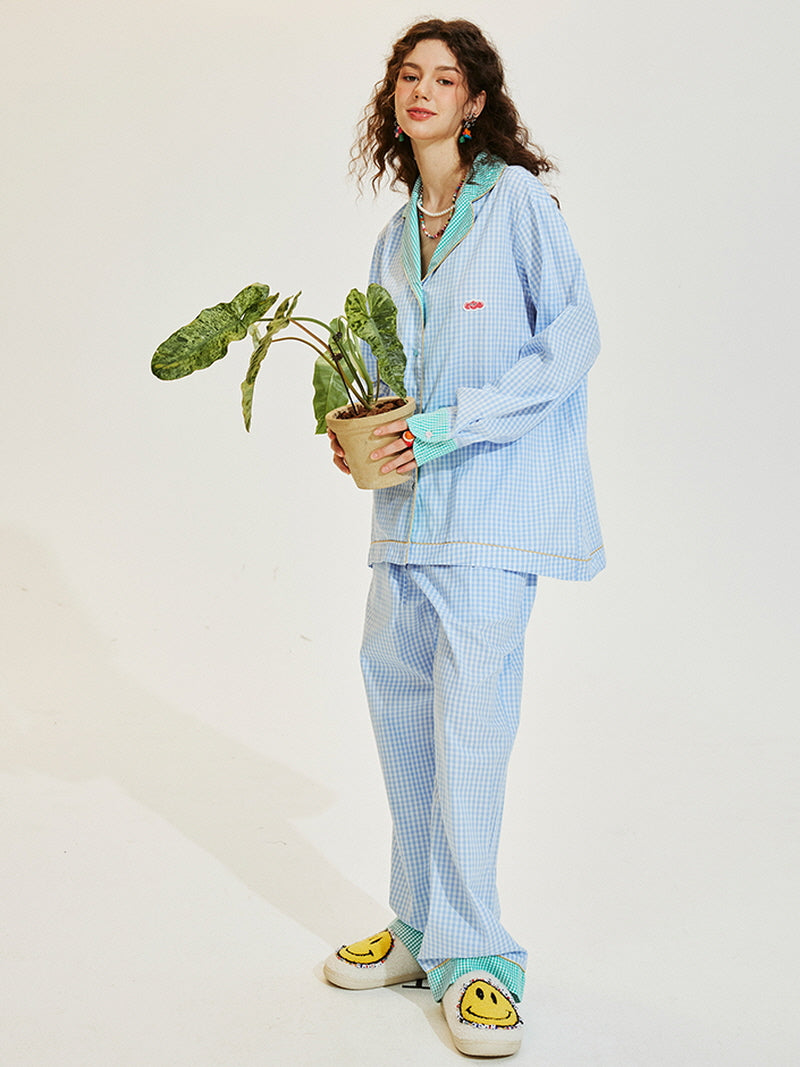 Sky Blue Gingham Pajama