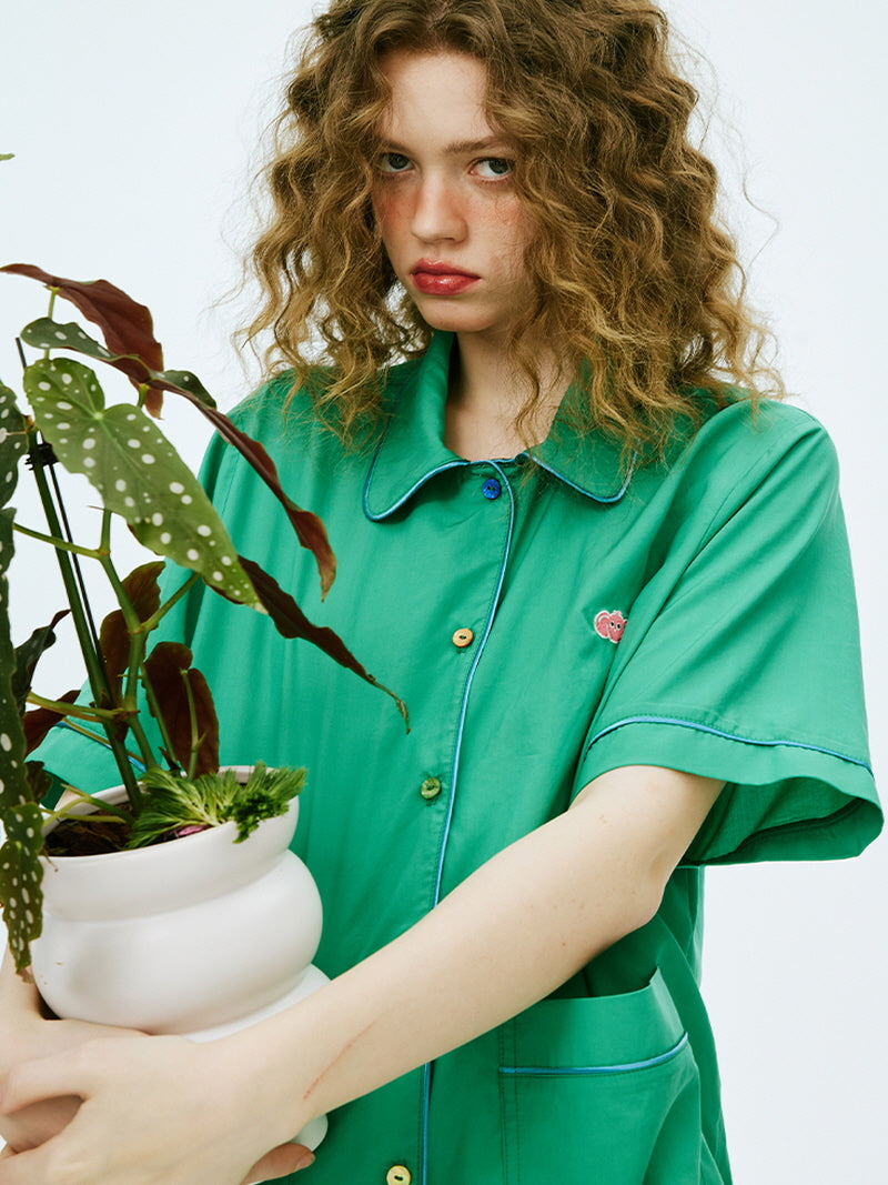 Emerald Short Button-Up Pajama