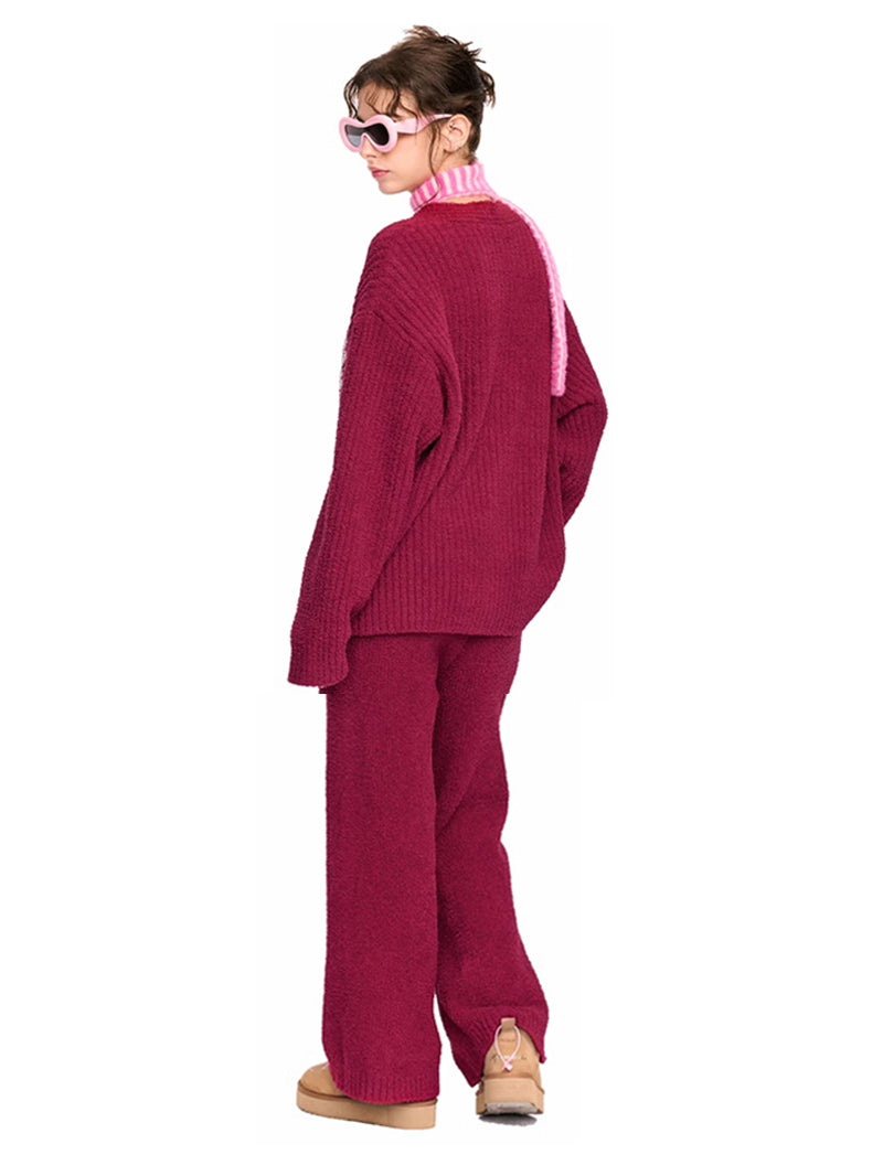 Burgundy Knit Lounge Pajama