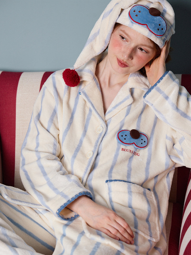 Bluebell Stripe Fluffy Pajama