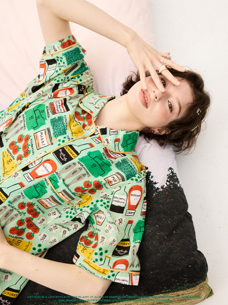 Green Grocery Label  Pajama