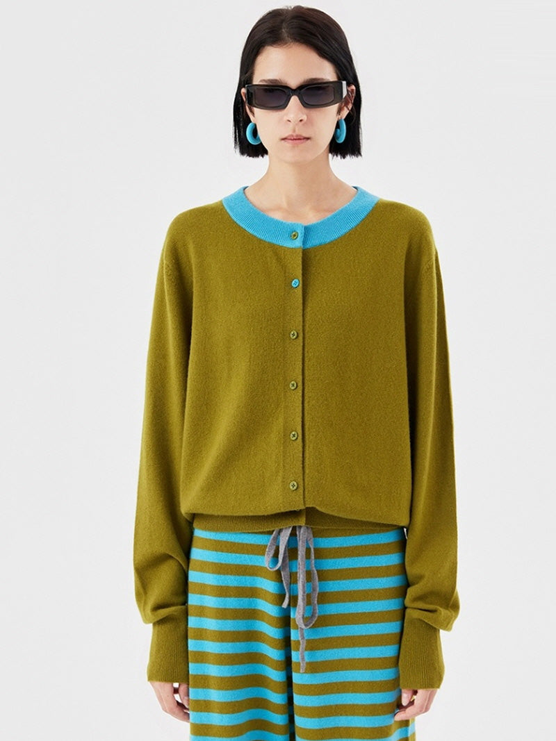 Olive Cashmere-Blend Luxe Pajama