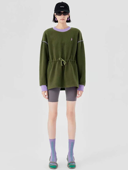 Olive Mixed-Fabric Jogger Pajama