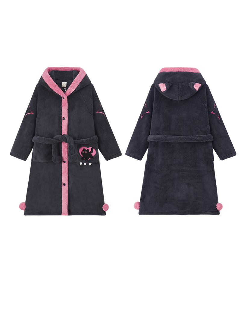 Midnight Cat Hoodie Robe