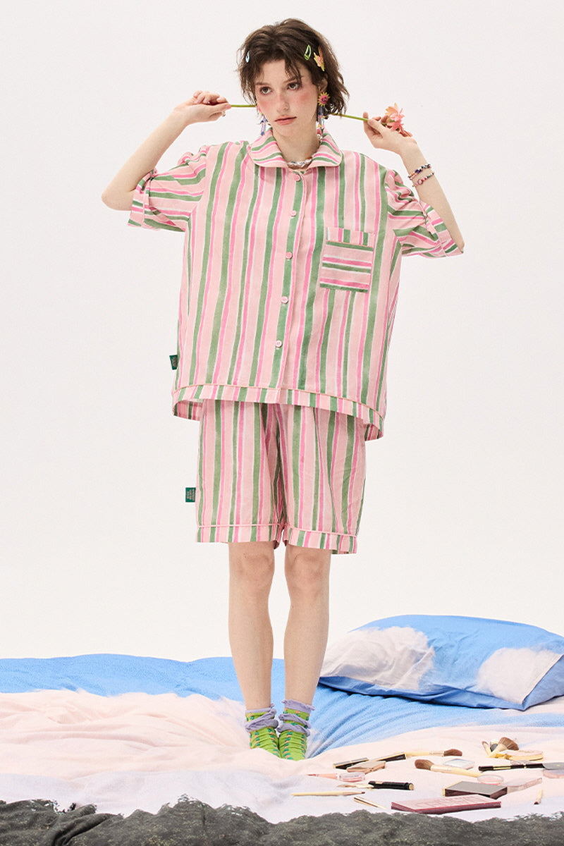 Pistachio Pink Stripe Pajama