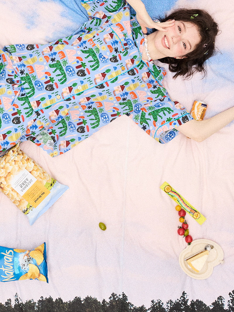 Sky Blue Jungle Print Pajama