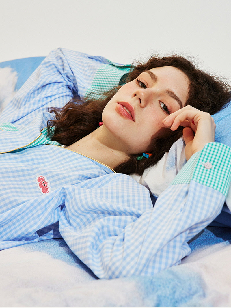 Sky Blue Gingham Pajama