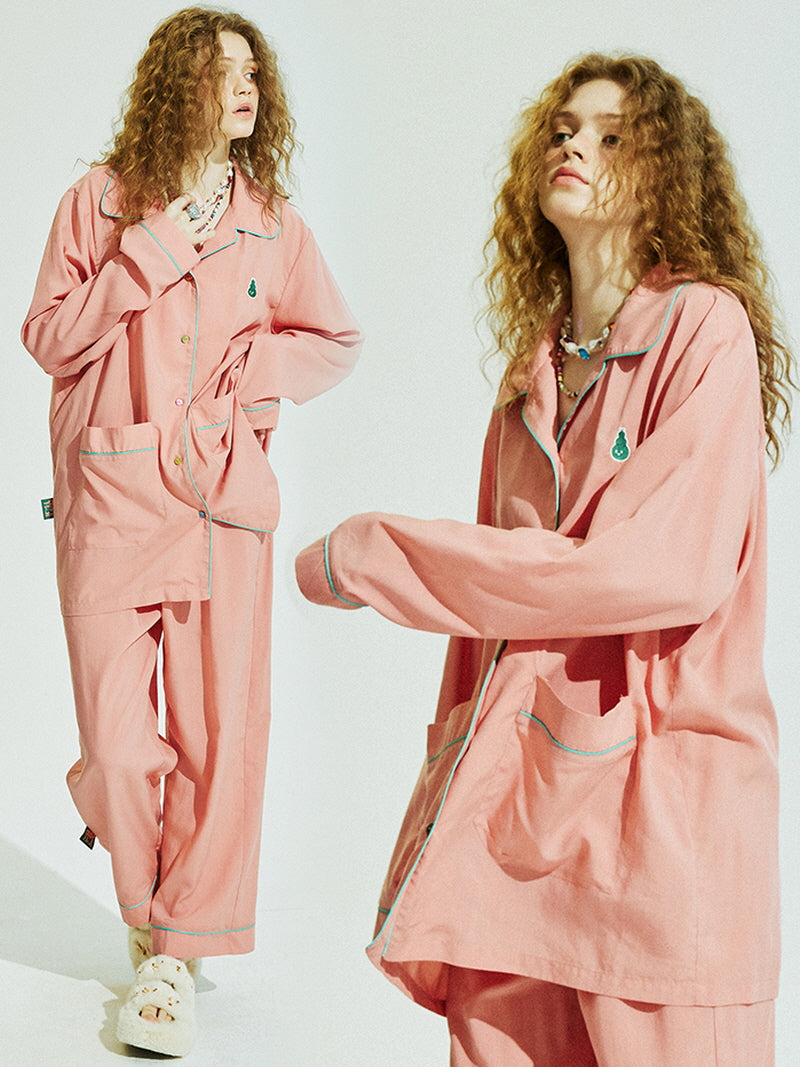 Dusty Pink Piping Classic Pajama