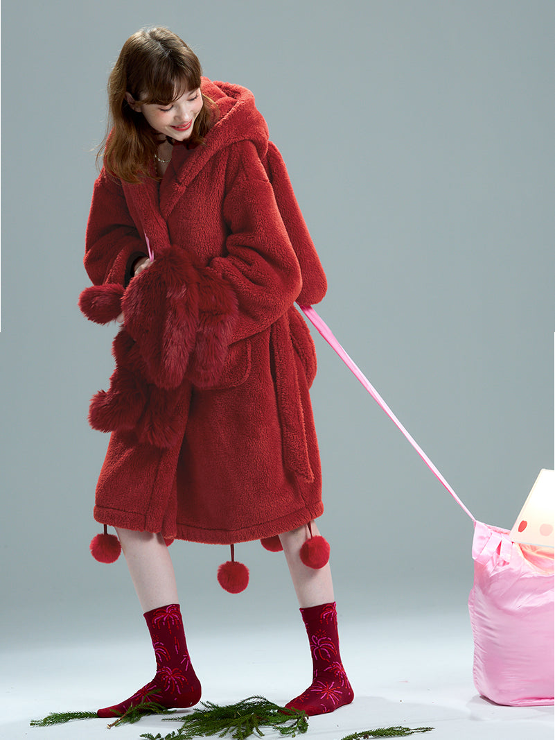 Cherry Bunny Hooded Robe