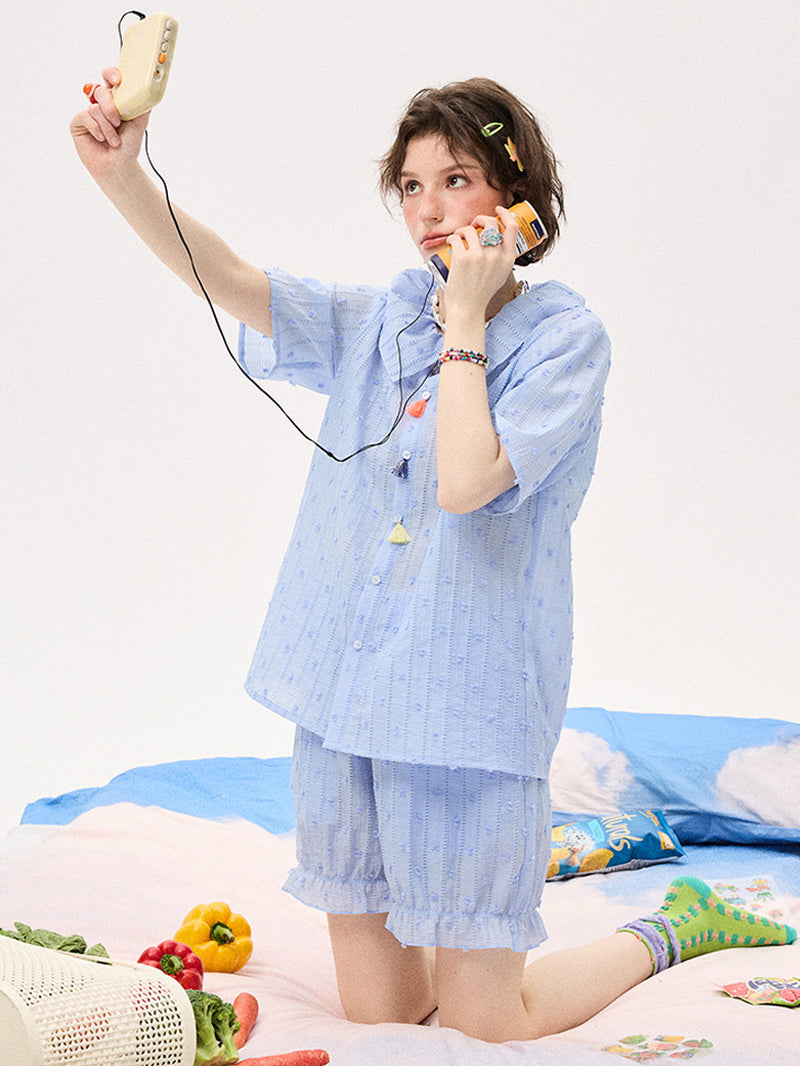 Sky Blue Ruffle Pajama