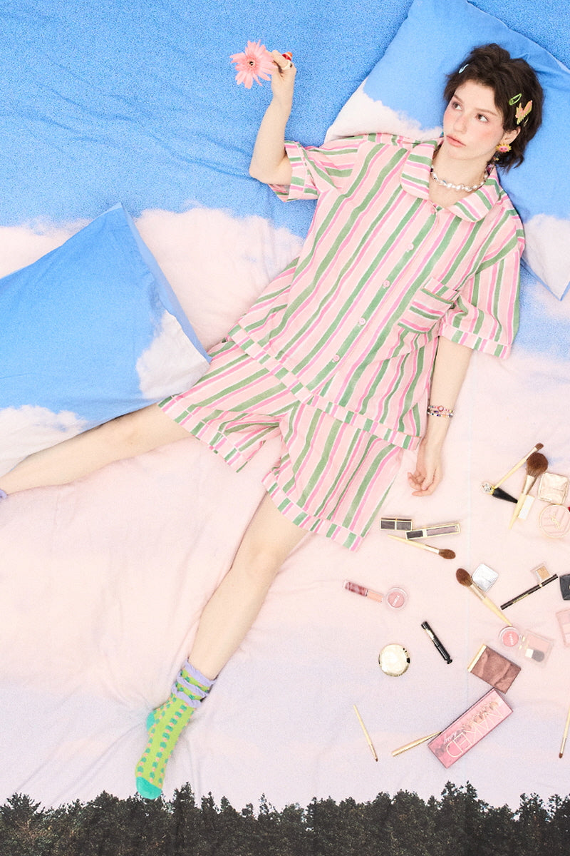 Pistachio Pink Stripe Pajama