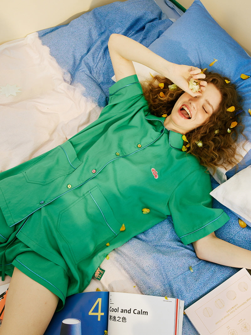 Emerald Short Button-Up Pajama