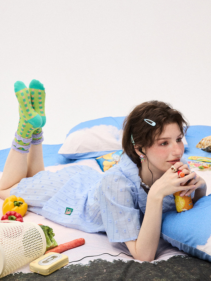 Sky Blue Ruffle Pajama